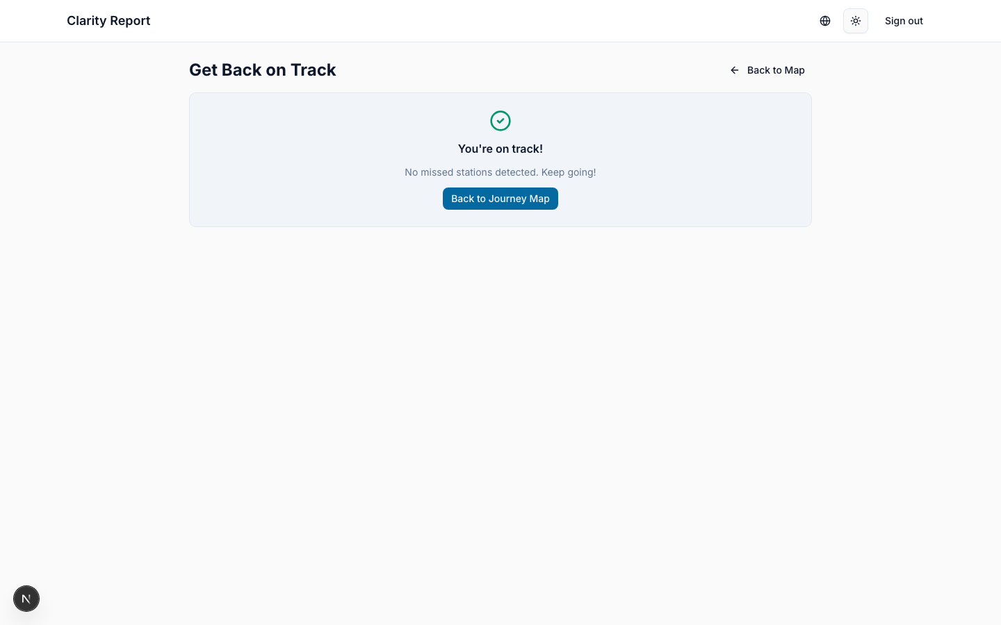 Reroute panel showing backfill guidance
